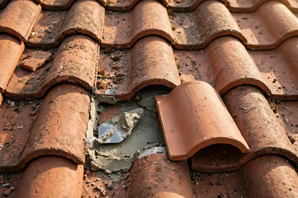Clay tile roof with individual tiles in Union City NJ