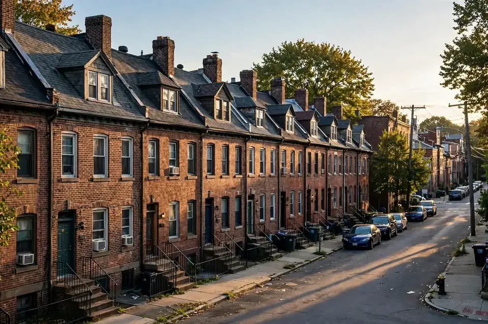 Roof repair Union City NJ &mdash; dense rowhouses